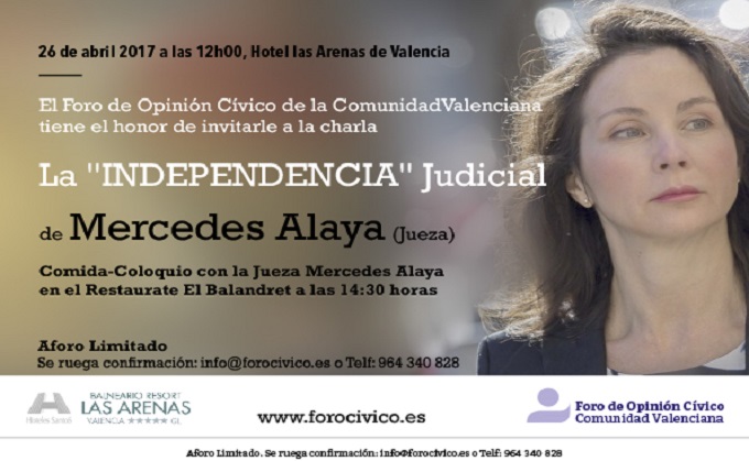 Invitación al Foro-Coloquio de la Jueza Mercedes Alaya el día 26 a las 12h