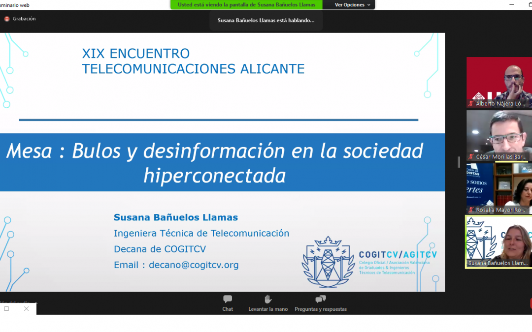 Colaboración de COGITCV/AGITCV en el «XIX ENCUENTRO TELECOMUNICACIONES ALICANTE»
